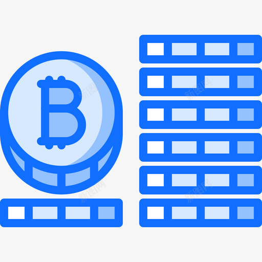 比特币区块链3蓝色图标svg_新图网 https://ixintu.com 区块链3 比特币 蓝色