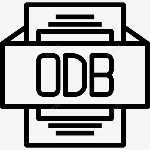 Odb文件类型3线性图标svg_新图网 https://ixintu.com Odb 文件类型3 线性