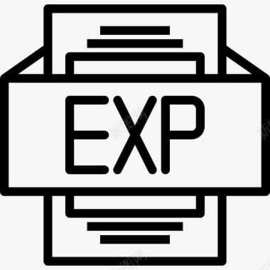 Exp文件类型3线性图标图标
