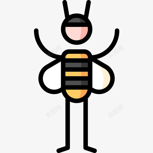 蜜蜂万圣节服装派对2线性颜色图标svg_新图网 https://ixintu.com 万圣节服装派对2 线性颜色 蜜蜂