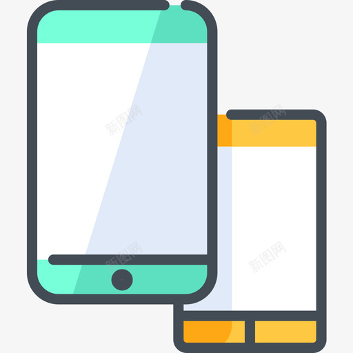 智能手机数字工具双色图标svg_新图网 https://ixintu.com 双色 数字设计工具 智能手机