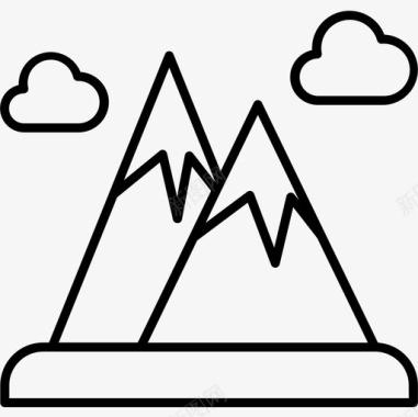 山地冬季运动直线运动图标图标