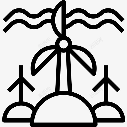 风力发电生态131线性图标svg_新图网 https://ixintu.com 生态131 线性 风力发电