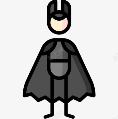 蝙蝠万圣节服装派对2线性颜色图标图标