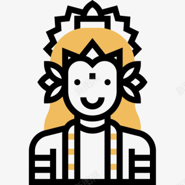 帕瓦蒂印度教神2黄影图标图标