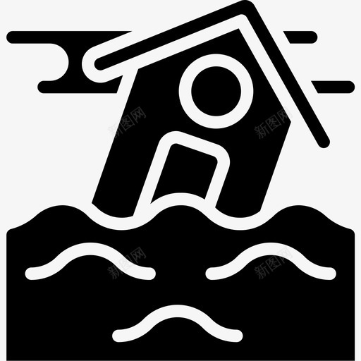 洪水自然灾害10填充图标svg_新图网 https://ixintu.com 填充 洪水 自然灾害10