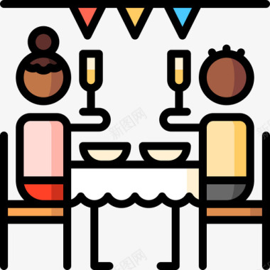 酒精饮料聚会和庆祝9线性颜色图标图标