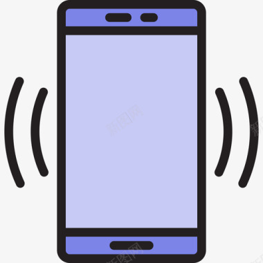 智能手机基本款33线性颜色图标图标