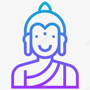 佛陀印度教的神梯度图标图标