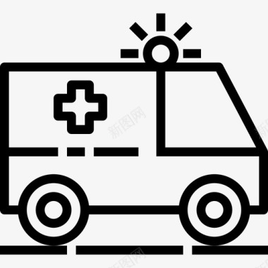 救护车医疗保健5直线型图标图标