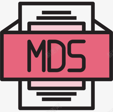 Mds文件类型2线性颜色图标图标