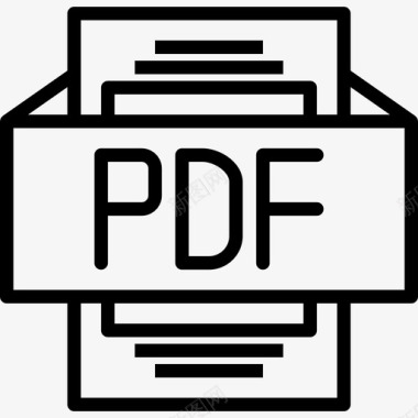 Pdf文件类型3线性图标图标