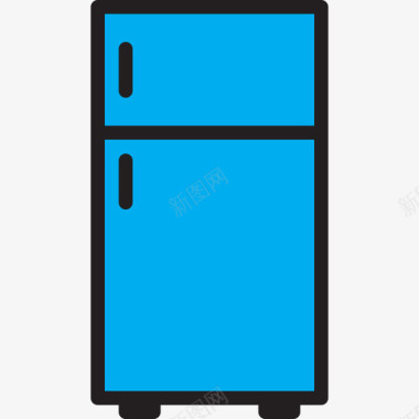 冰箱家用电器8线性颜色图标图标