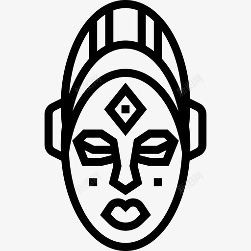 非洲面具非洲符号3线性图标svg_新图网 https://ixintu.com 线性 非洲符号3 非洲面具