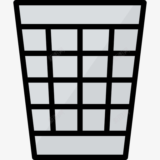 垃圾桶84办公室线性颜色图标svg_新图网 https://ixintu.com 84办公室 垃圾桶 线性颜色