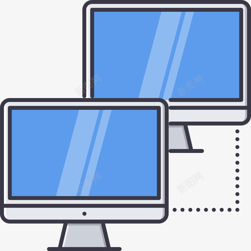 局域网计算机3彩色图标svg_新图网 https://ixintu.com 局域网 彩色 计算机3