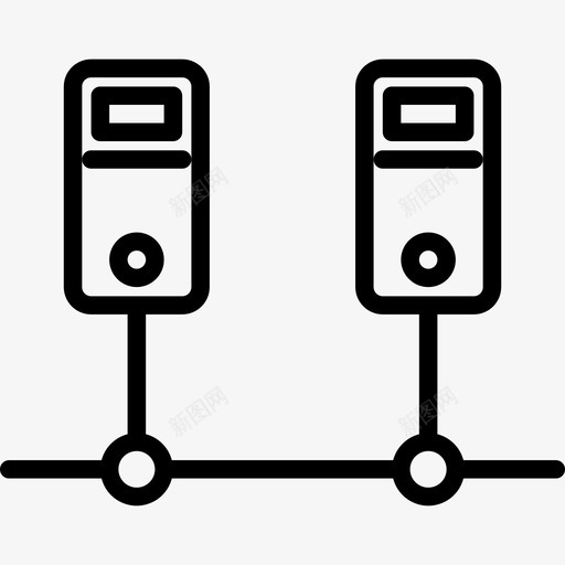 连接计算机网络和数据库线性图标svg_新图网 https://ixintu.com 线性 计算机网络和数据库 连接