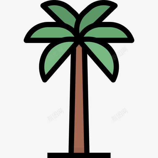 棕榈树夏季43线形颜色图标svg_新图网 https://ixintu.com 夏季43 棕榈树 线形颜色