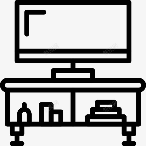 电视桌家具家用图标svg_新图网 https://ixintu.com 家具 家用 电视桌 直线型