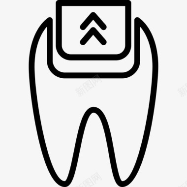 牙齿牙齿8线形图标图标