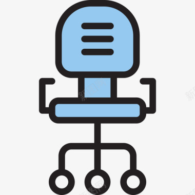 椅子商务和办公室19线性颜色图标图标