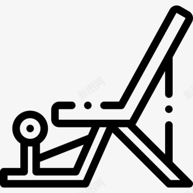 机器健身器材5线性图标图标