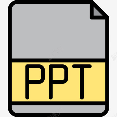 Ppt文件扩展名3线性颜色图标图标