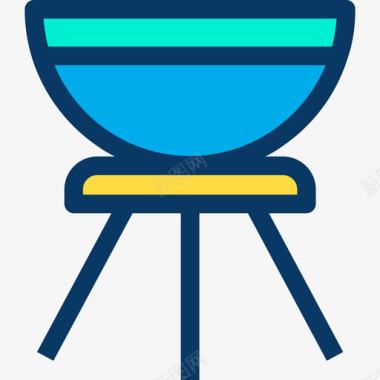 烧烤野营56线性颜色图标图标