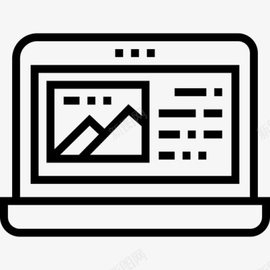 笔记本电脑响应式23线性图标图标
