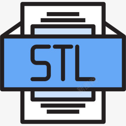 STLStl文件类型2线性颜色图标高清图片