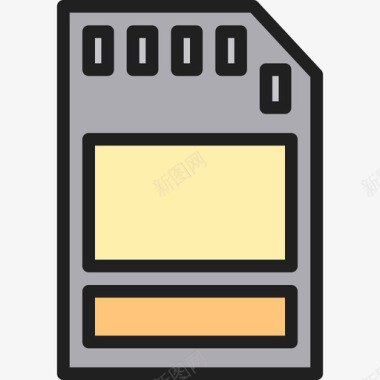 存储卡相机6线性彩色图标图标