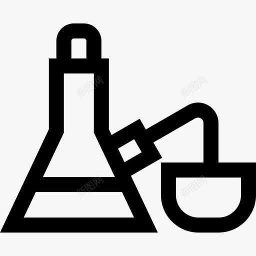 烧瓶化学13线性图标svg_新图网 https://ixintu.com 化学13 烧瓶 线性