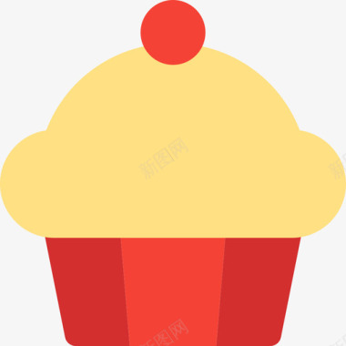 纸杯蛋糕食物60扁平图标图标