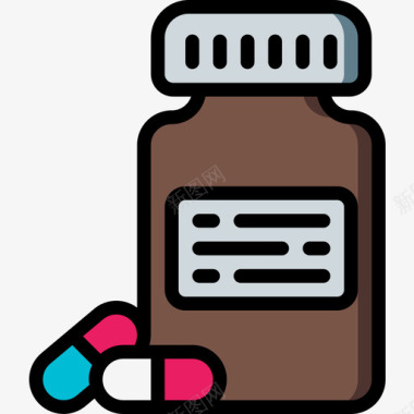 药物医疗器械5线性颜色图标图标