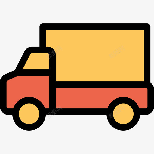 运货车施工和工具6线颜色橙色图标svg_新图网 https://ixintu.com 施工和工具6 线颜色橙色 运货车