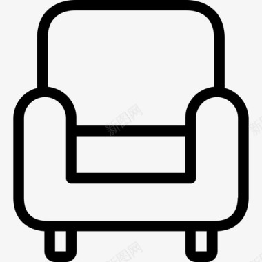 扶手椅居家生活2线性图标图标