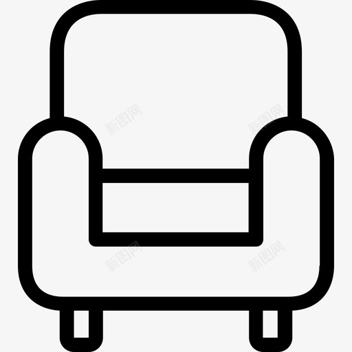 扶手椅居家生活2线性图标svg_新图网 https://ixintu.com 居家生活2 扶手椅 线性