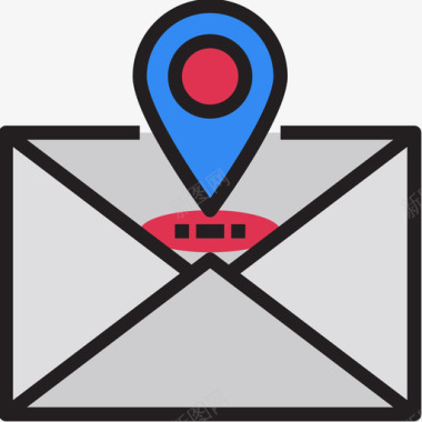 电子邮件地址线颜色图标图标