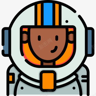 宇航员22号阿凡达线性颜色图标图标