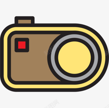 小型摄像机9号摄像机线性彩色图标图标