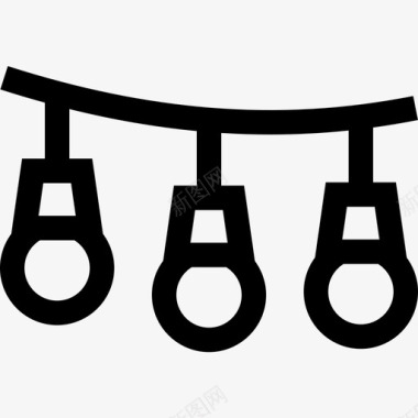 灯光夜间派对21线性图标图标