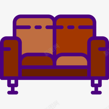 沙发家具和家居6线性颜色图标图标