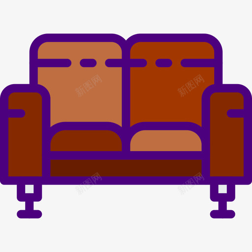沙发家具和家居6线性颜色图标svg_新图网 https://ixintu.com 家具和家居6 沙发 线性颜色