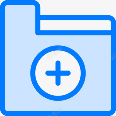添加文件夹文件和文件夹3蓝色图标图标