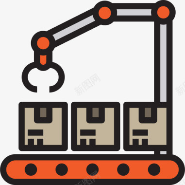 输送机物流33线性颜色图标图标