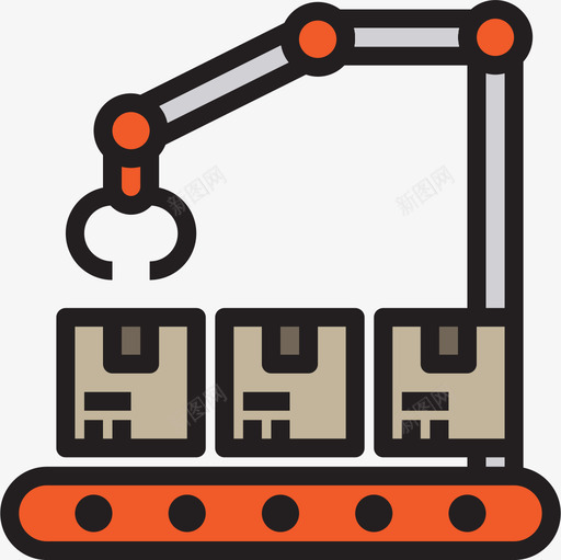 输送机物流33线性颜色图标svg_新图网 https://ixintu.com 物流33 线性颜色 输送机