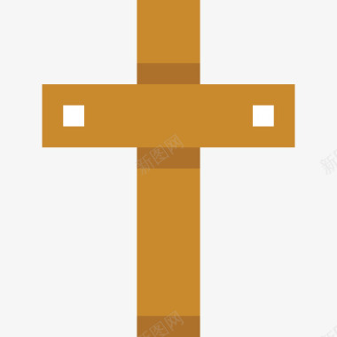 十字架葬礼公寓图标图标