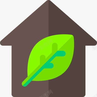 绿色家园可再生能源15平房图标图标