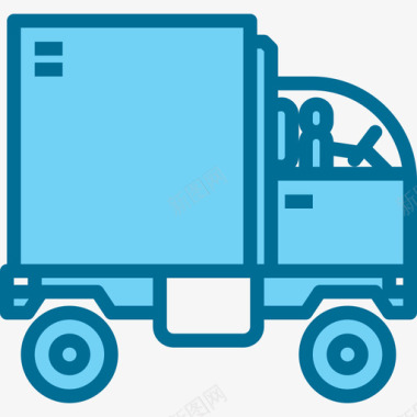 送货车物流34蓝色图标图标