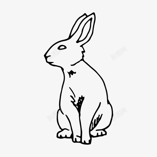 兔子复活节手绘图标svg_新图网 https://ixintu.com 兔子 复活节 复活节假期手绘 手绘